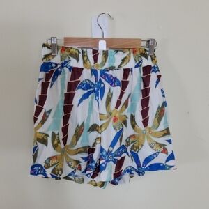 Tropical Print Colorful Patterned Shorts Size L
